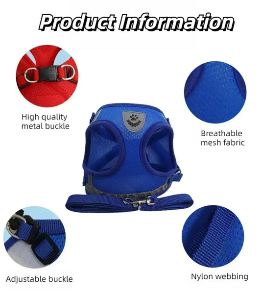 Adjustable Cat Harness & Leash Set