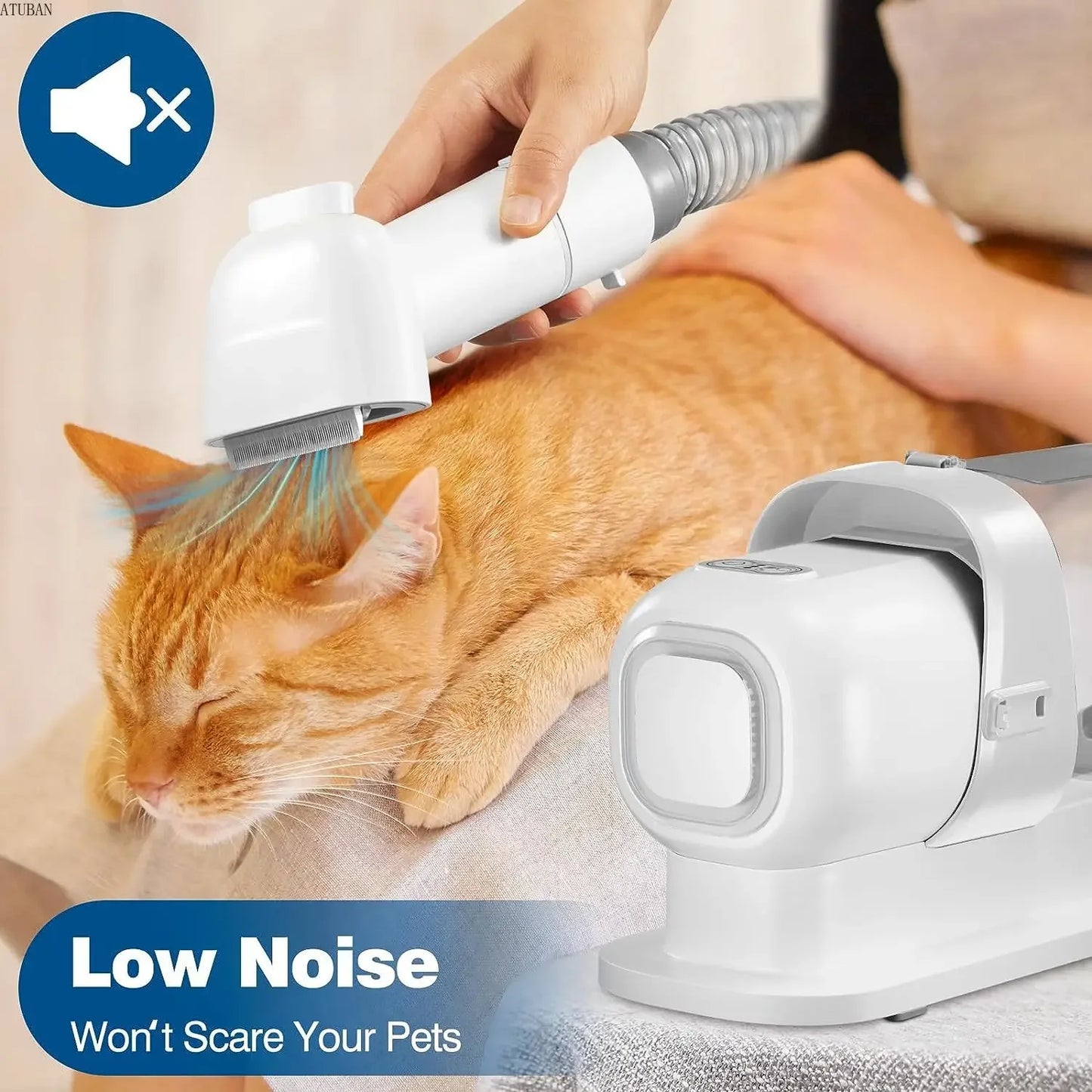 Pet-Friendly Grooming Kit| Low Noise vacuum cleaner with 2.3L Suction Dust Cup