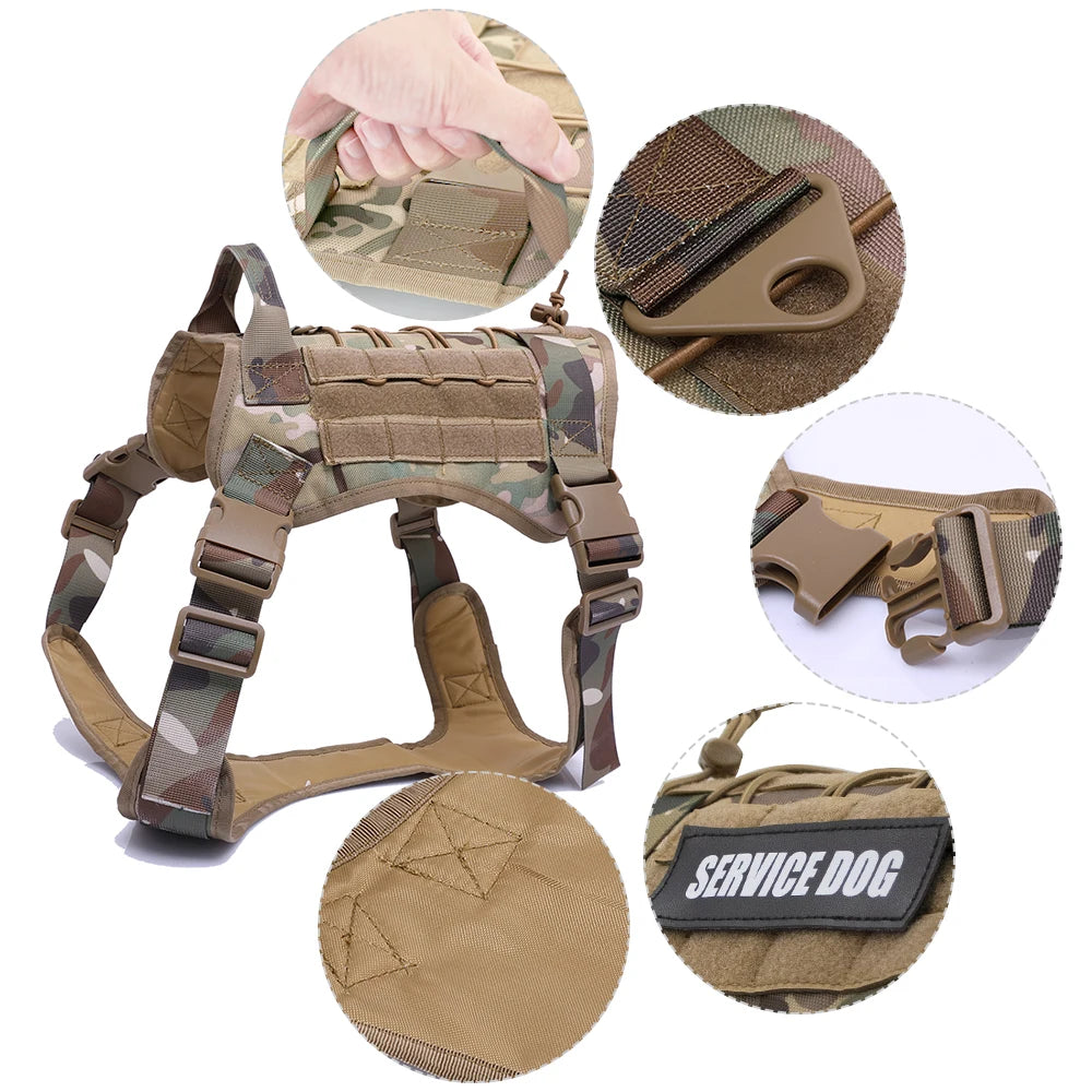 Tactical Dog Harness with Training Vest & Leash Attachment