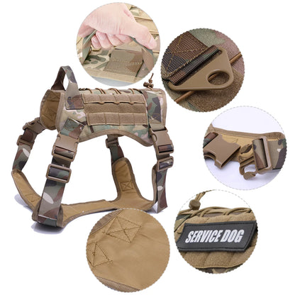 Tactical Dog Harness with Training Vest & Leash Attachment