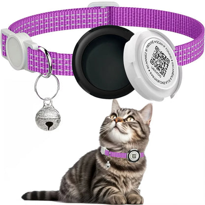 Reflective Kitten Collar with AirTag Case & QR Tag