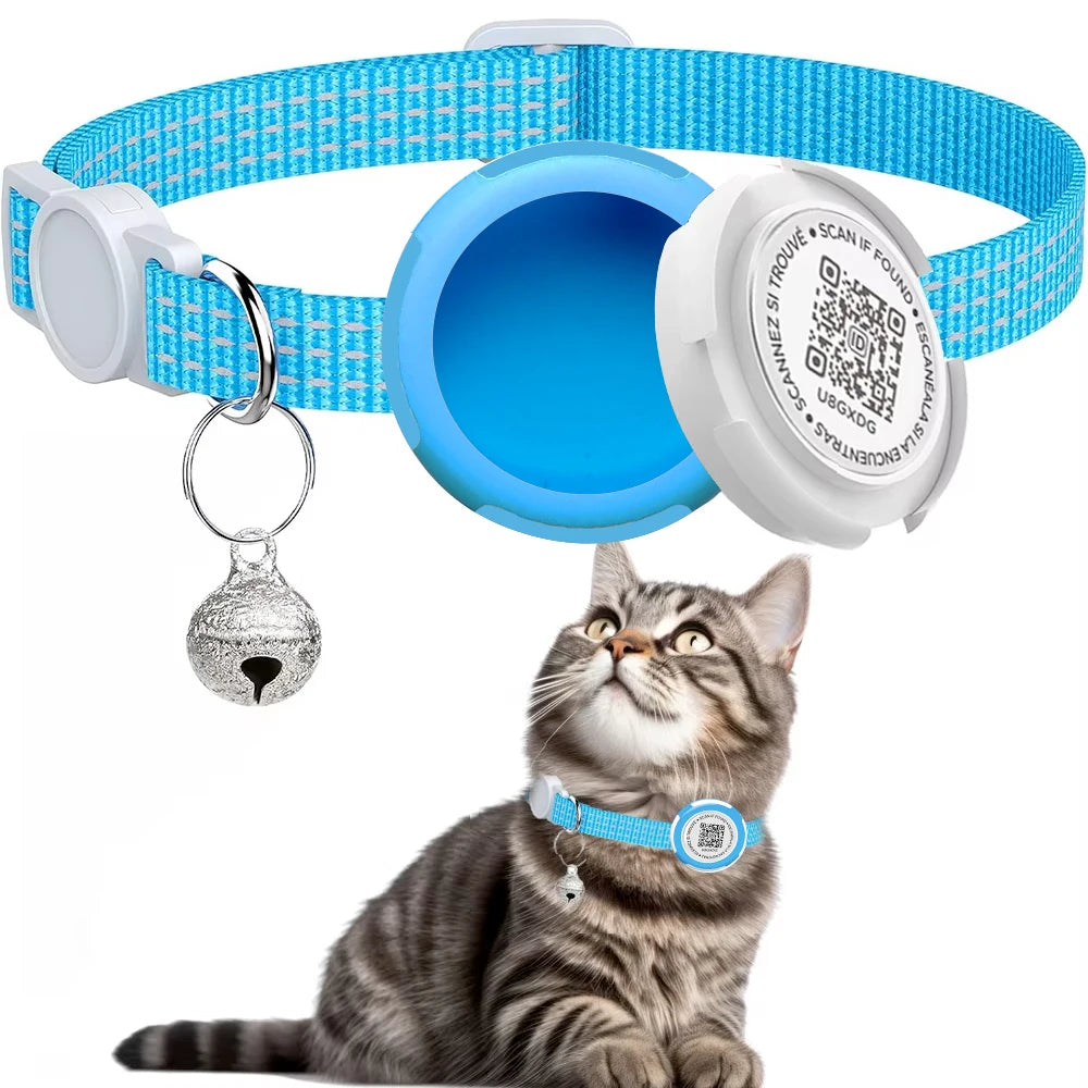 Reflective Kitten Collar with AirTag Case & QR Tag