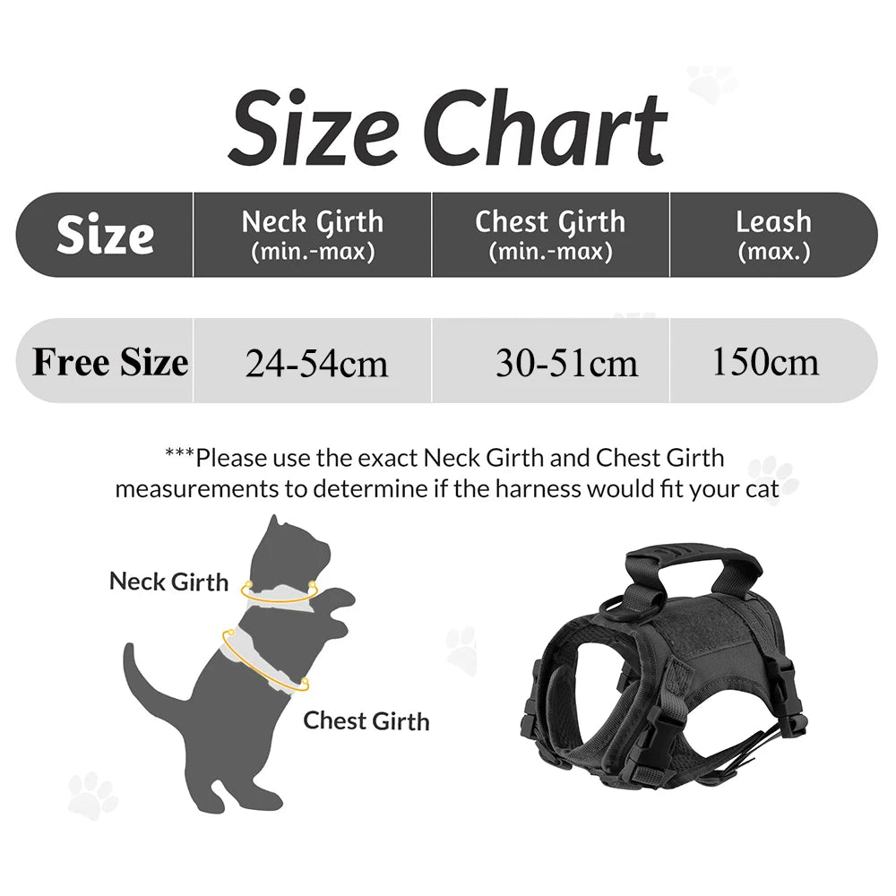 Tactical Cat Harness| Secure Walking Vest