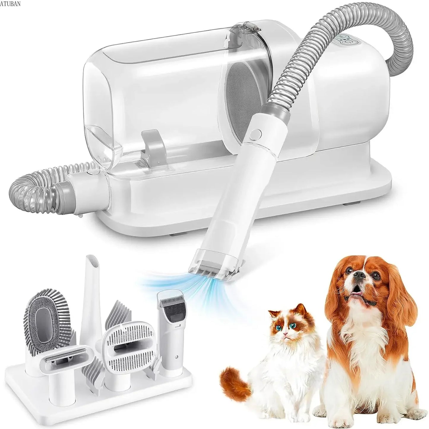 Pet-Friendly Grooming Kit| Low Noise vacuum cleaner with 2.3L Suction Dust Cup