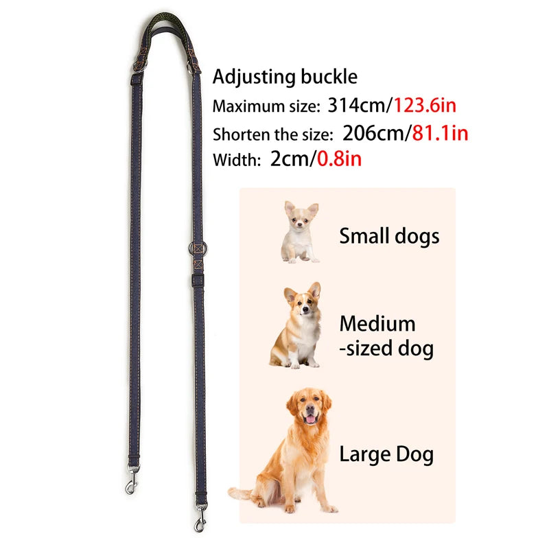 Multifunctional Free Hands & Double Head Dog Leash
