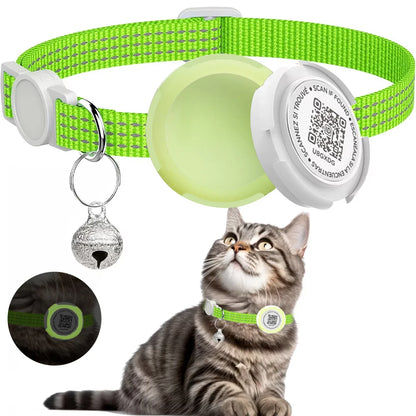 Reflective Kitten Collar with AirTag Case & QR Tag
