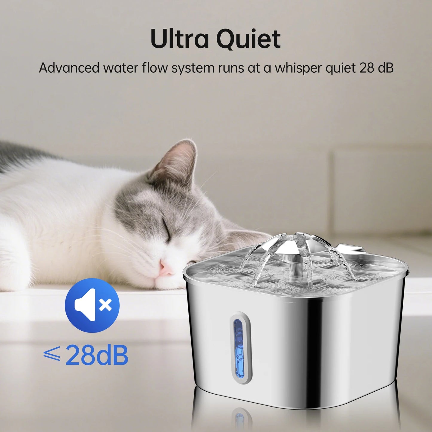 Automatic Cat Fountain – 2.2L Stainless Steel Water Dispenser