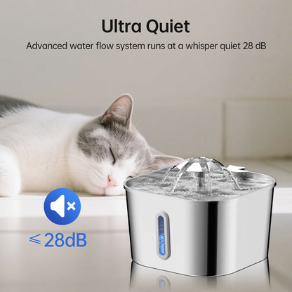Automatic Cat Fountain – 2.2L Stainless Steel Water Dispenser