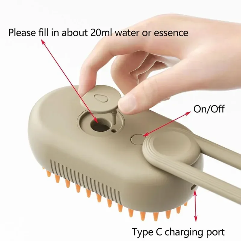 Pet Steam Grooming Brush for Cats & Dogs