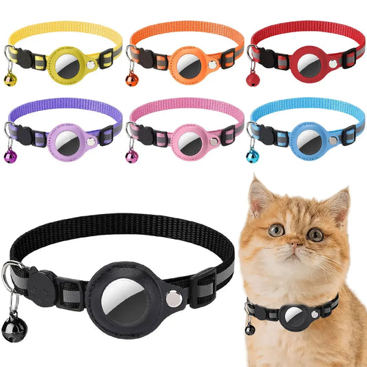 Reflective Cat Collar with AirTag Holder for Kitten Safety