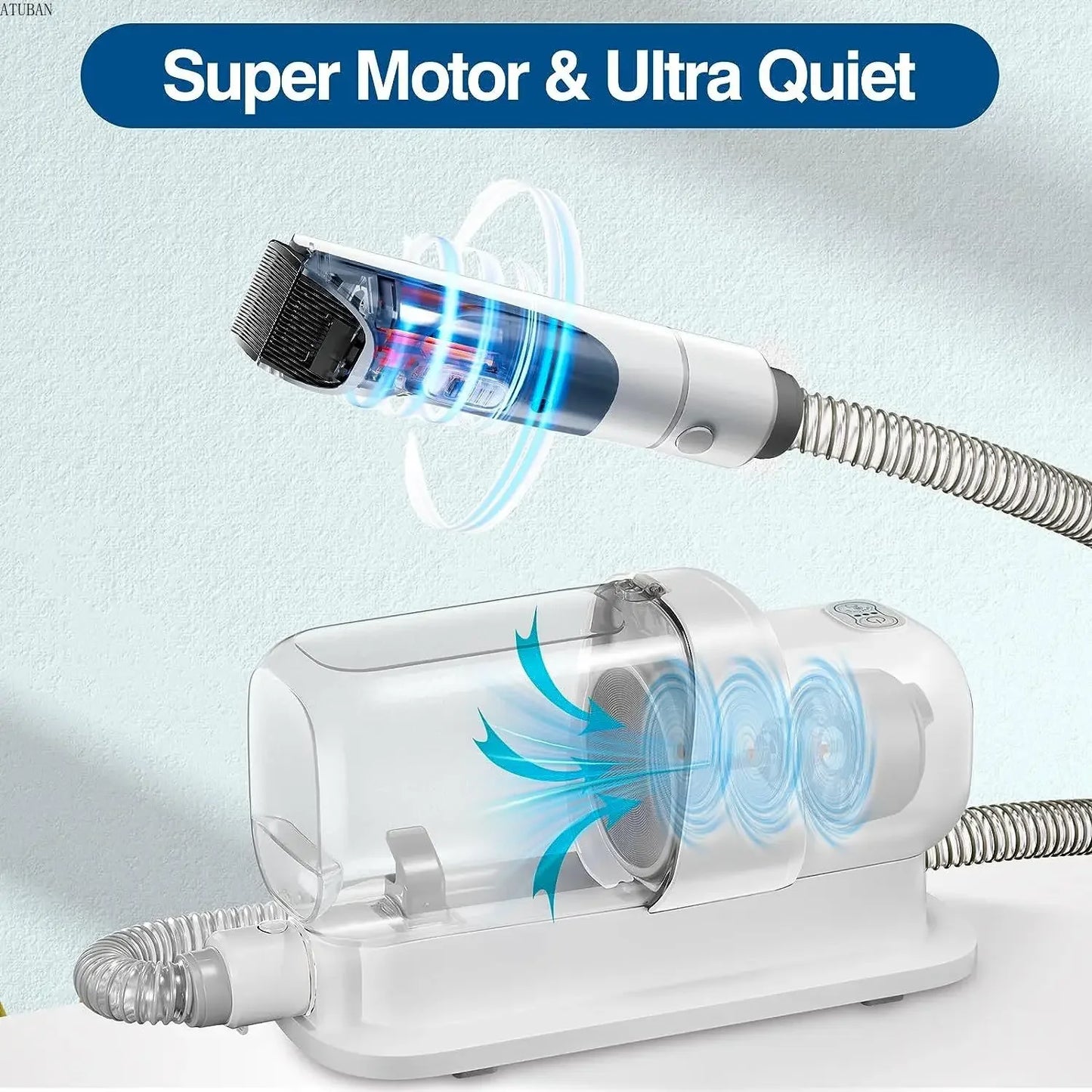 Pet-Friendly Grooming Kit| Low Noise vacuum cleaner with 2.3L Suction Dust Cup