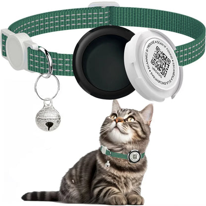 Reflective Kitten Collar with AirTag Case & QR Tag