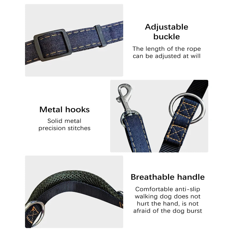 Multifunctional Free Hands & Double Head Dog Leash