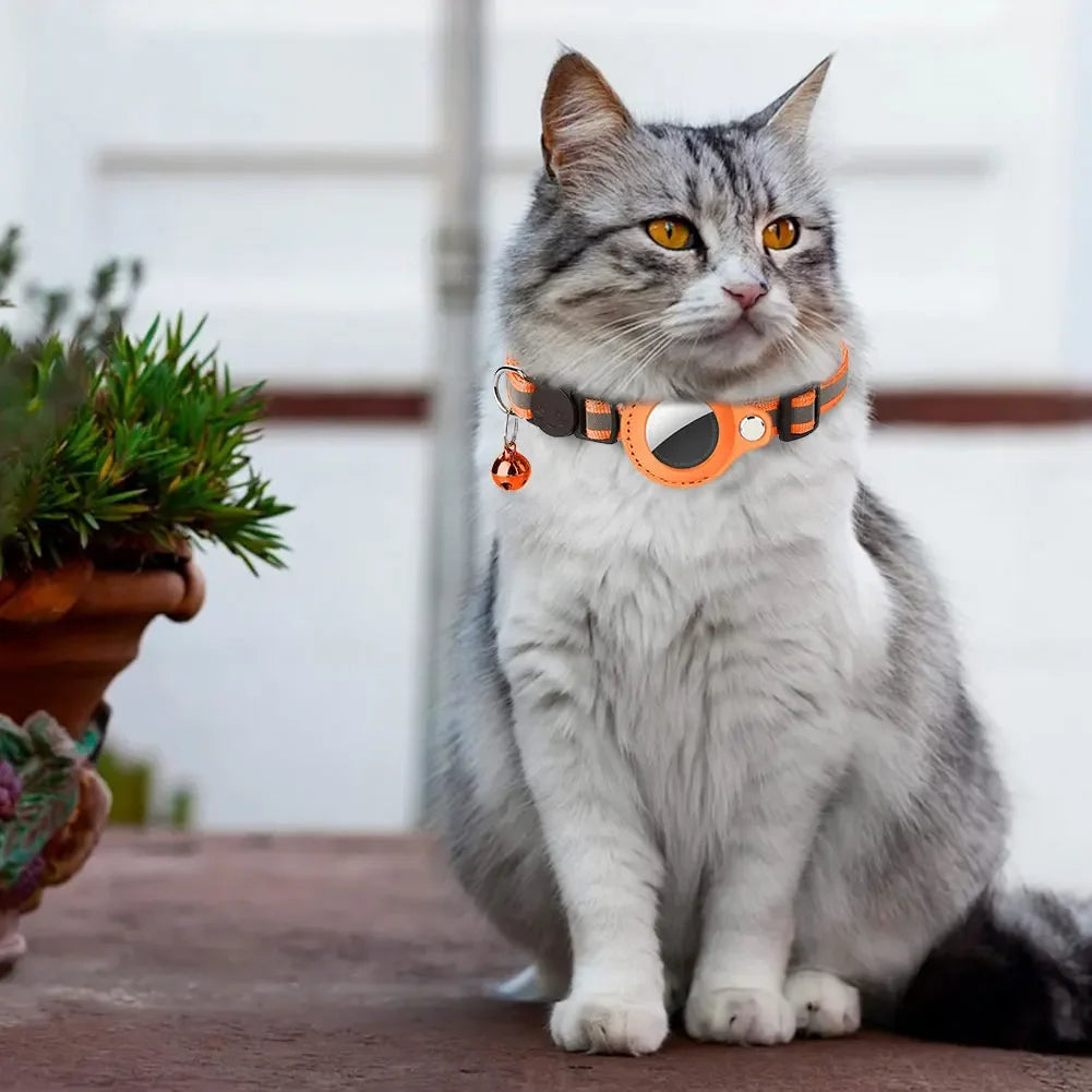 Reflective Cat Collar with AirTag Holder for Kitten Safety