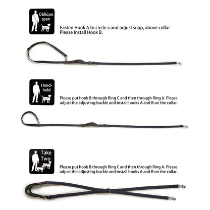 Multifunctional Free Hands & Double Head Dog Leash