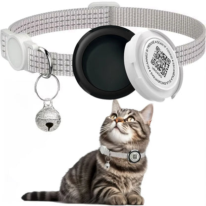 Reflective Kitten Collar with AirTag Case & QR Tag