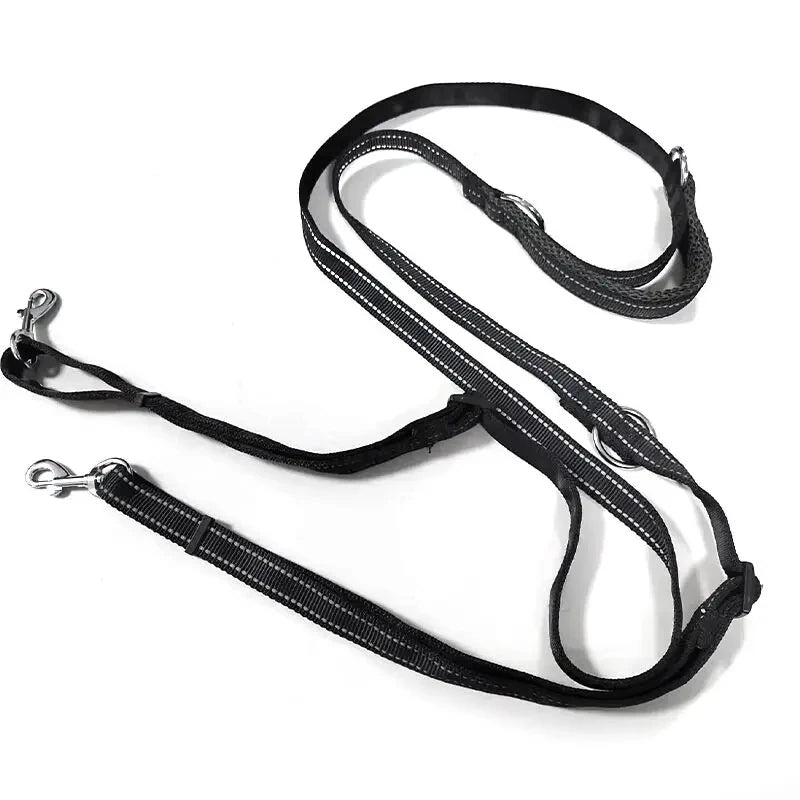 Multifunctional Free Hands & Double Head Dog Leash