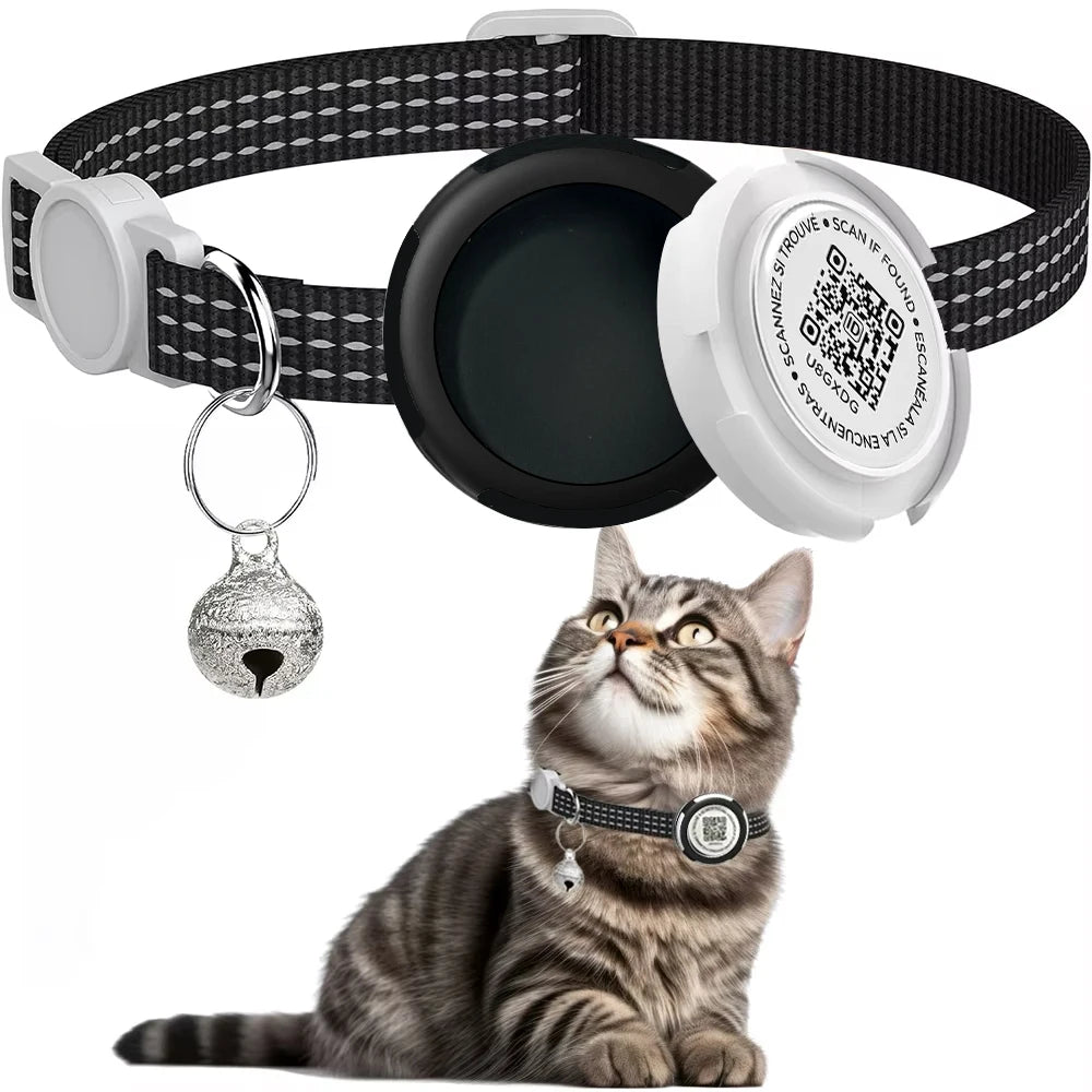 Reflective Kitten Collar with AirTag Case & QR Tag