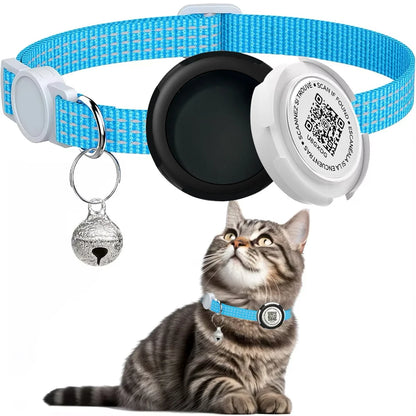 Reflective Kitten Collar with AirTag Case & QR Tag