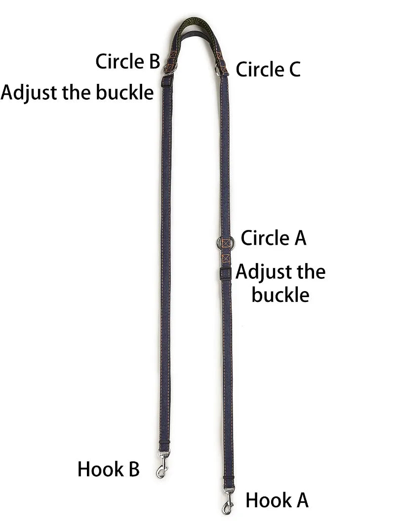 Multifunctional Free Hands & Double Head Dog Leash