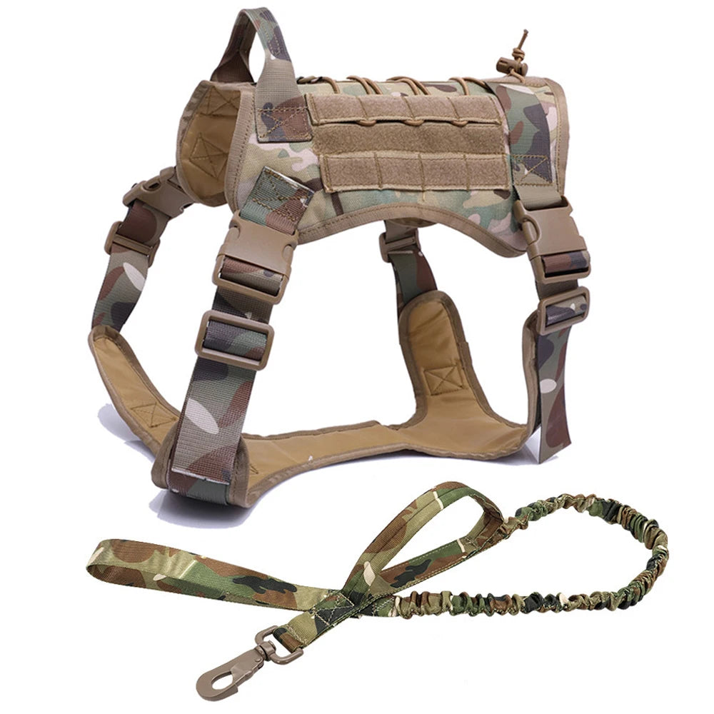 Tactical Dog Harness with Training Vest & Leash Attachment
