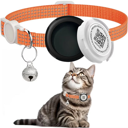 Reflective Kitten Collar with AirTag Case & QR Tag